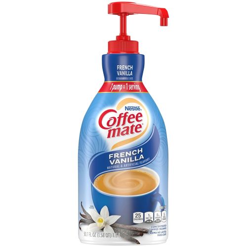 Leche French Vanilla Coffee-mate, 2 Botellas, 1.58 Cuartos Cada Una